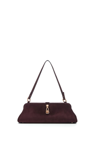 Paola Clutch in Bordeaux Suede