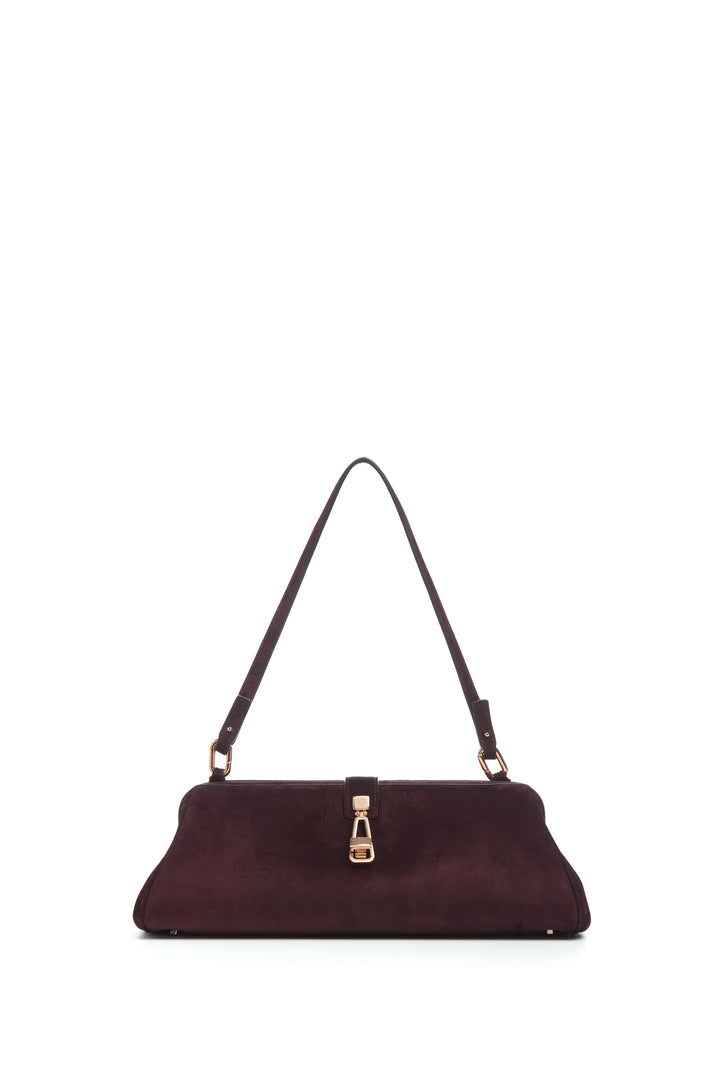 Paola Clutch in Bordeaux Suede