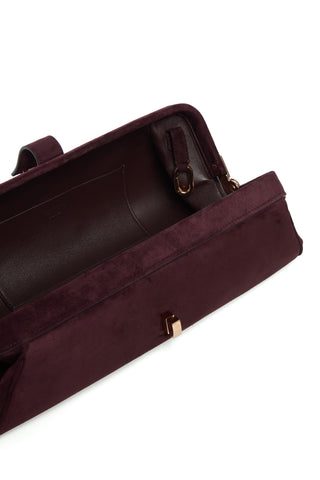 Paola Clutch in Bordeaux Suede