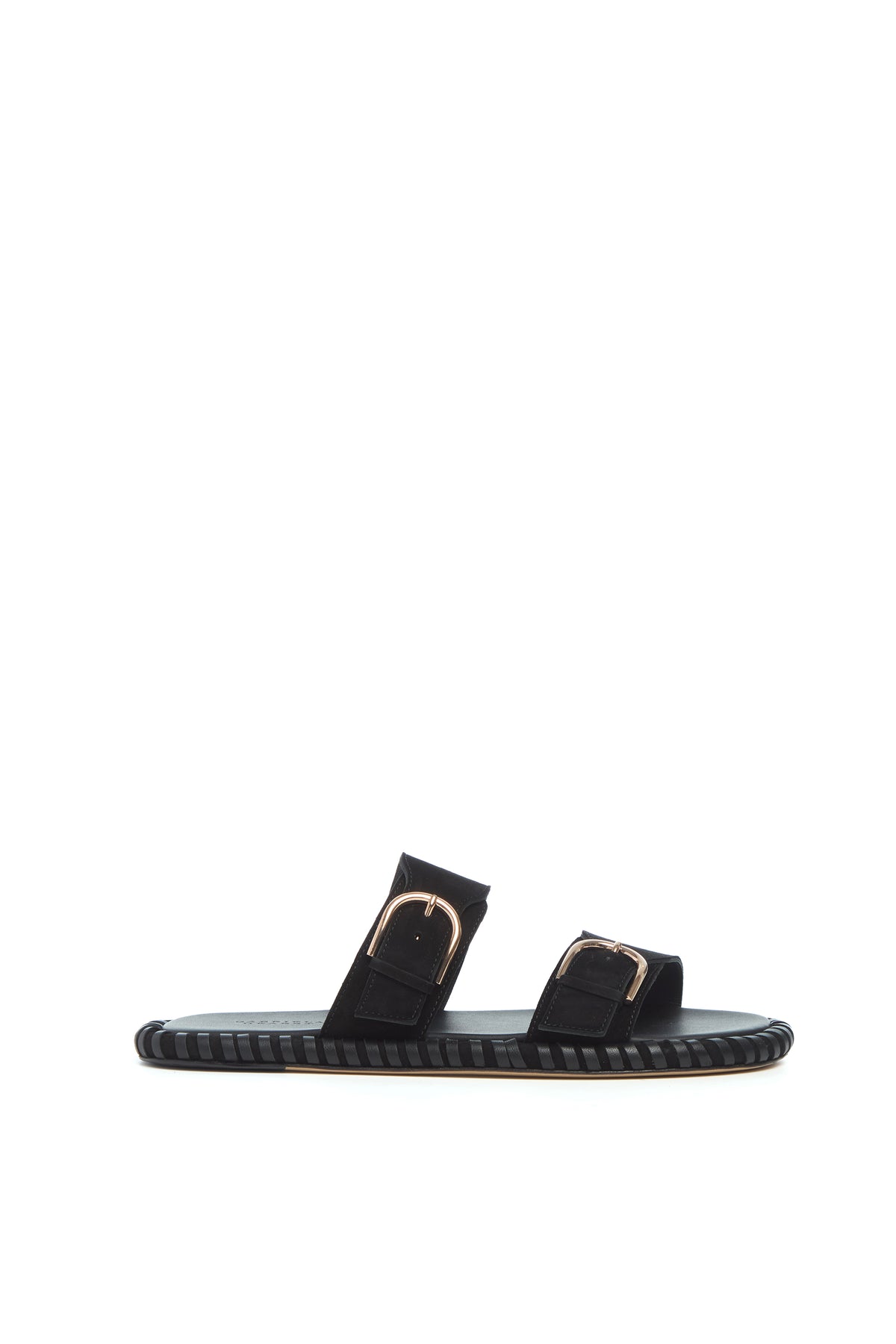 Sage Flat Sandal in Black Suede