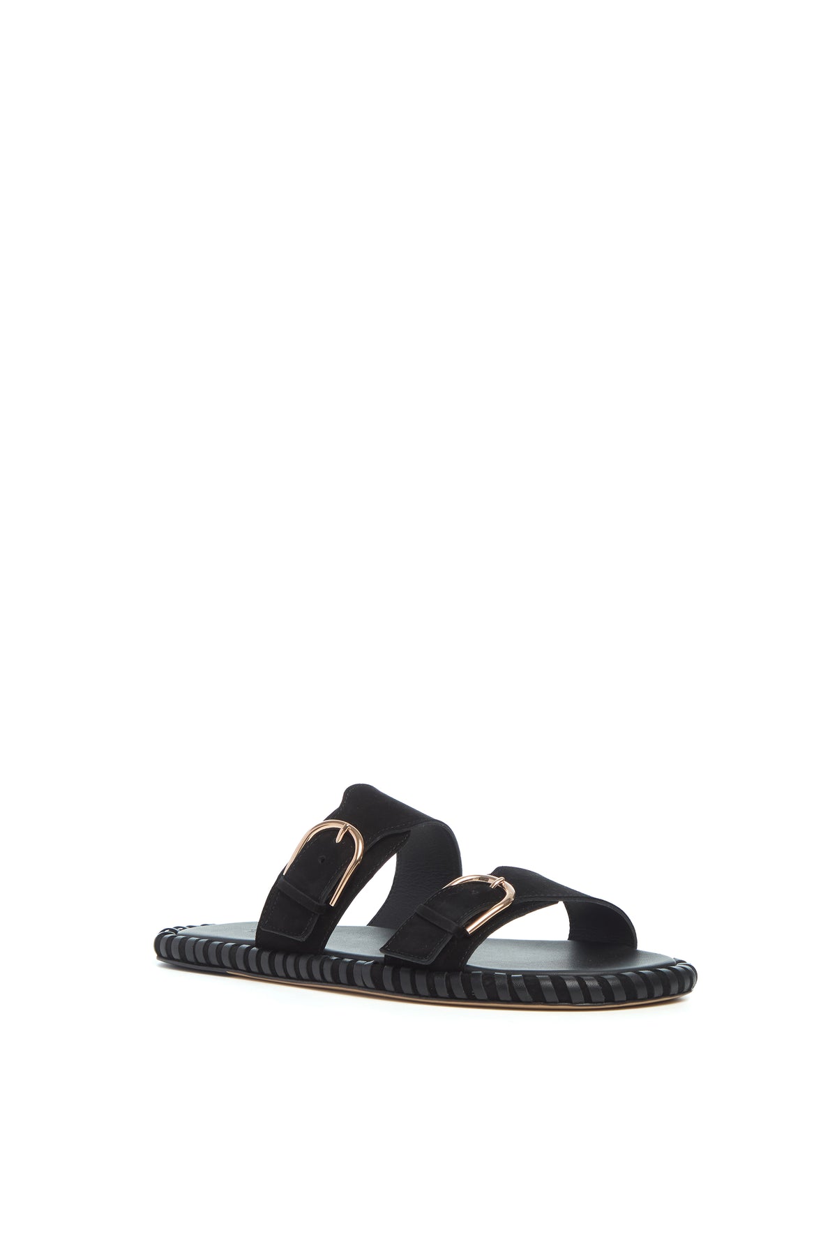 Sage Flat Sandal in Black Suede