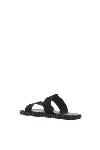 Sage Flat Sandal in Black Suede