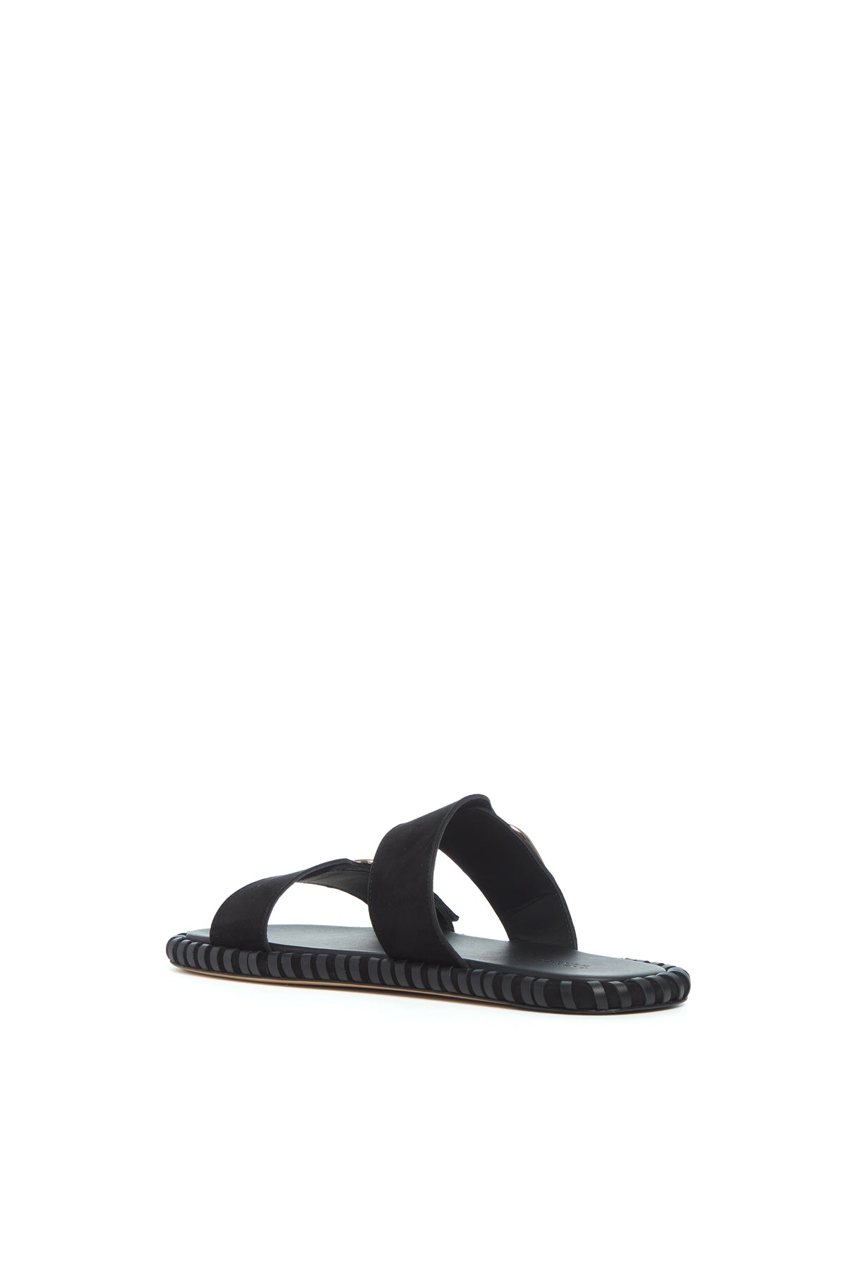 Sage Flat Sandal in Black Suede