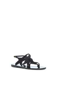 Star Sandal in Black Suede