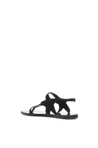 Star Sandal in Black Suede