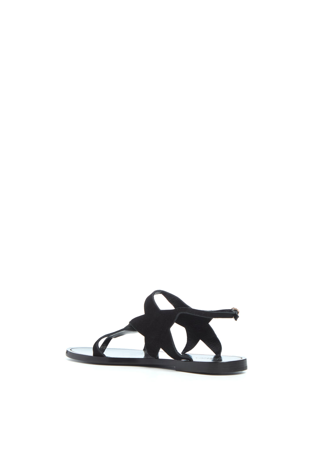 Star Sandal in Black Suede