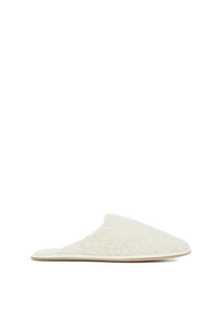 Bristol Slipper in Ivory Cashmere Boucle