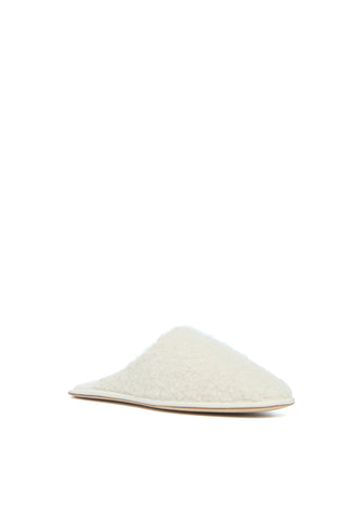 Bristol Slipper in Ivory Cashmere Boucle