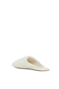Bristol Slipper in Ivory Cashmere Boucle