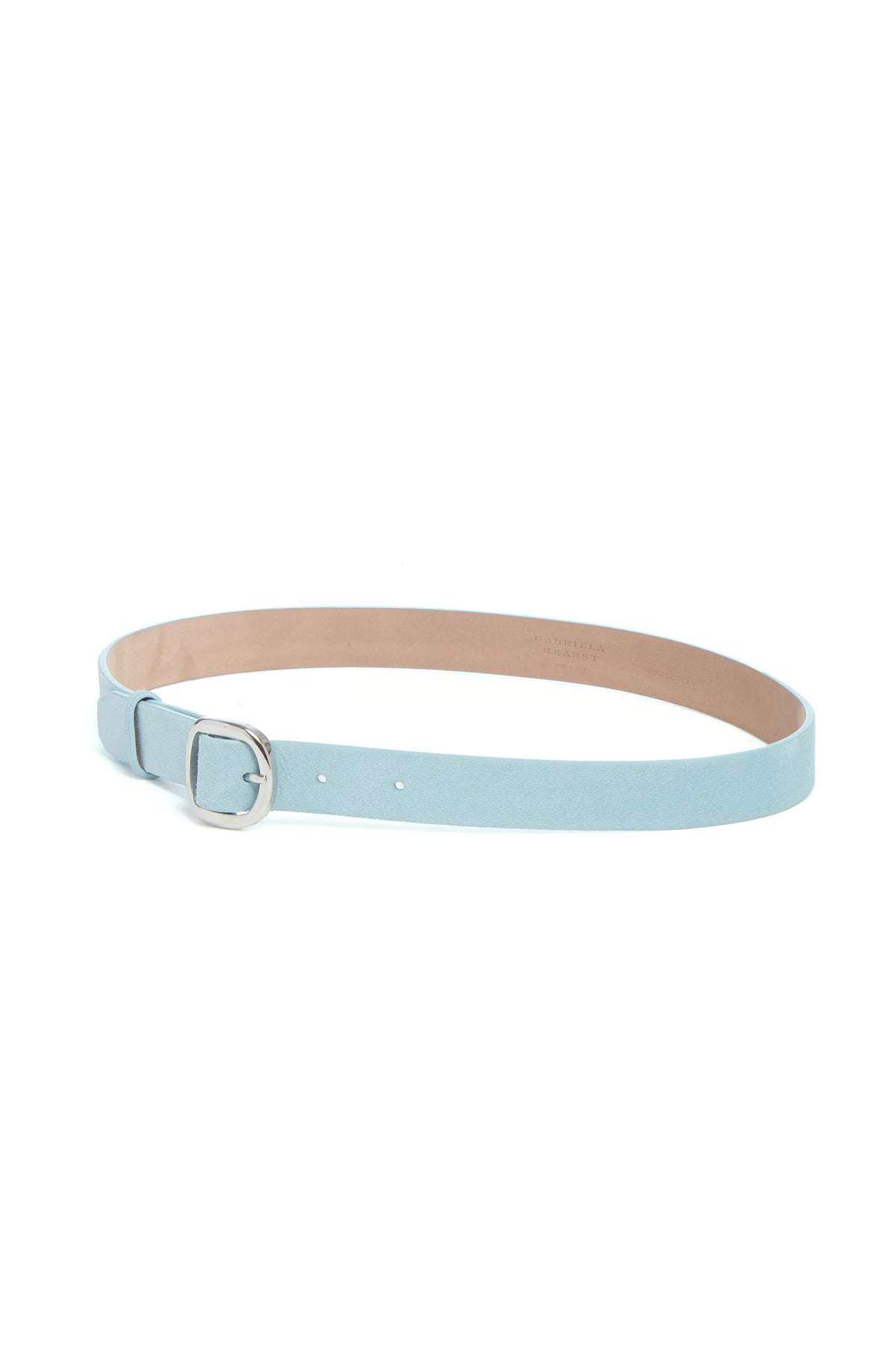 Thin Elster Belt in Light Blue Suede