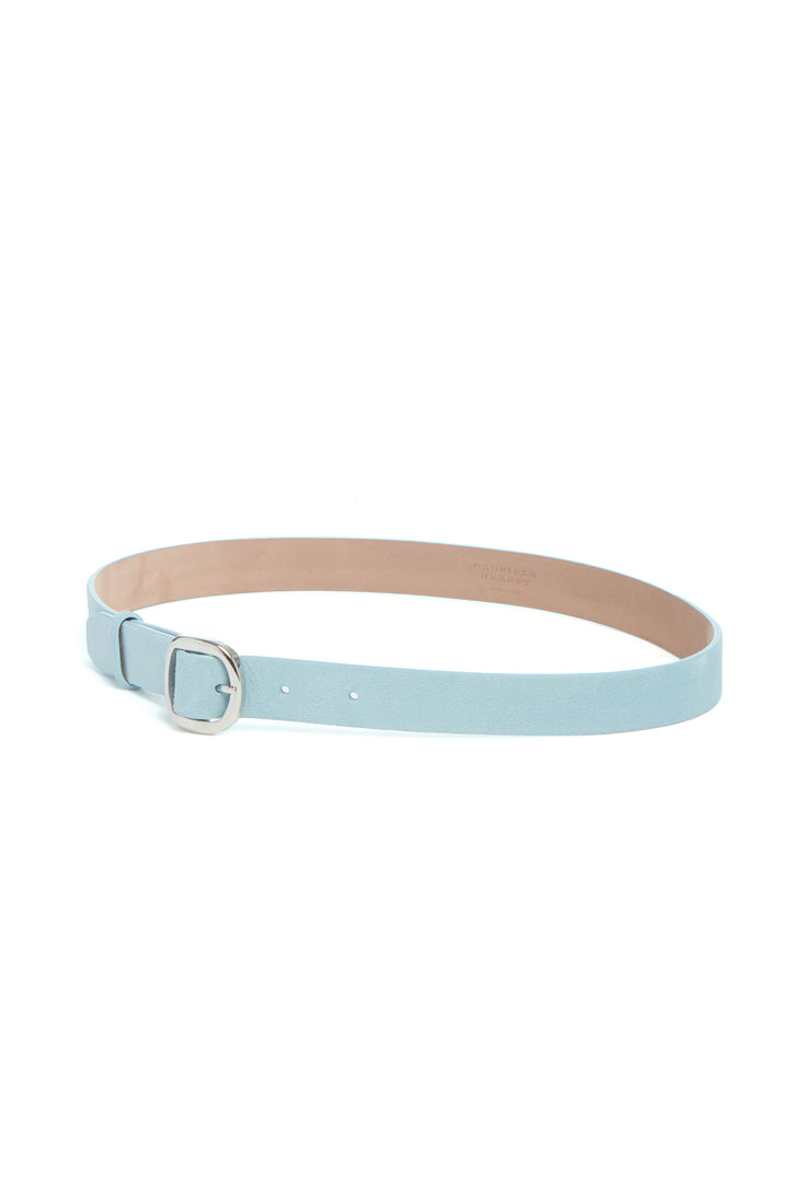 Thin Elster Belt in Light Blue Suede