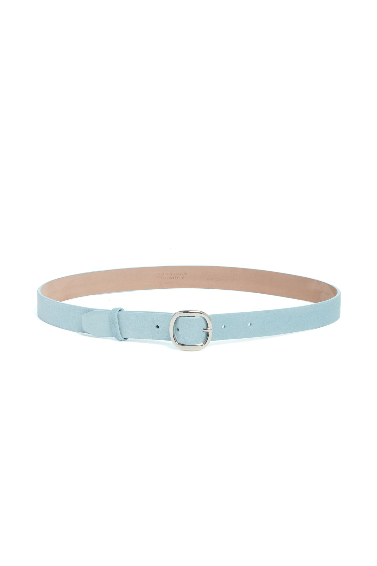 Thin Elster Belt in Light Blue Suede
