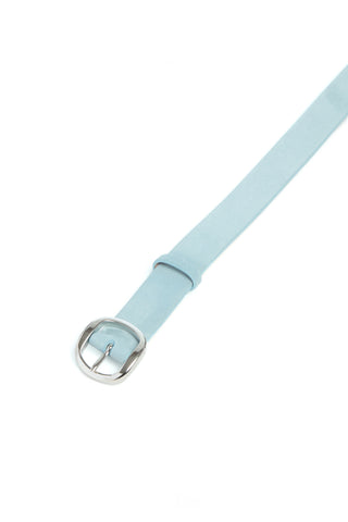 Thin Elster Belt in Light Blue Suede