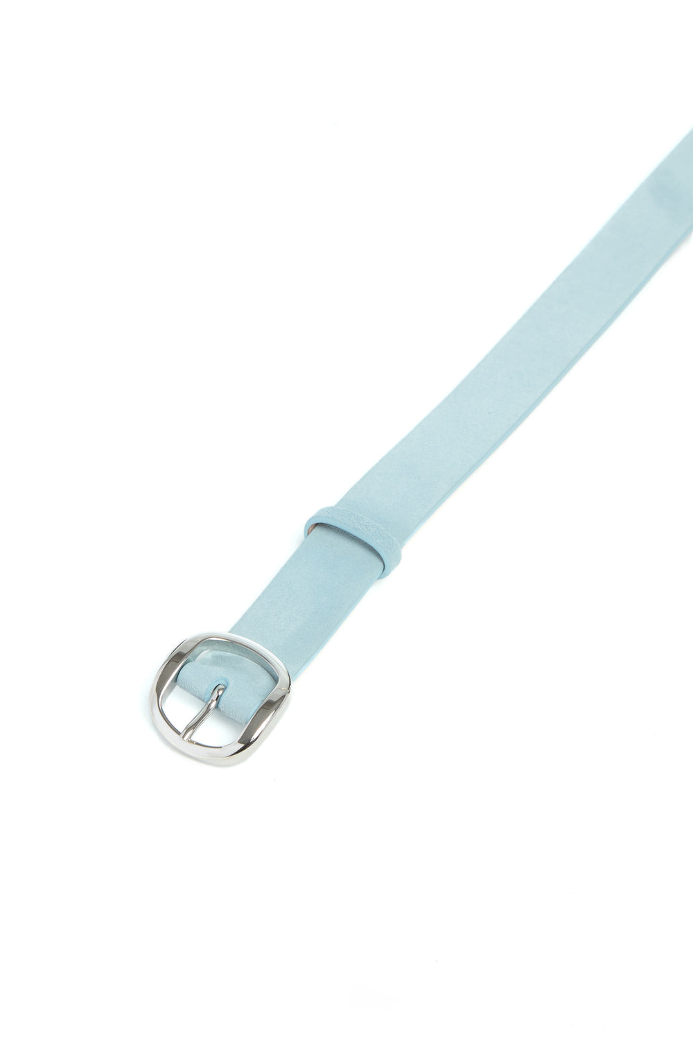 Thin Elster Belt in Light Blue Suede