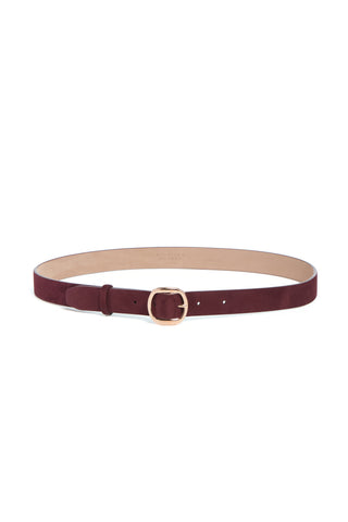Thin Elster Belt in Bordeaux Suede