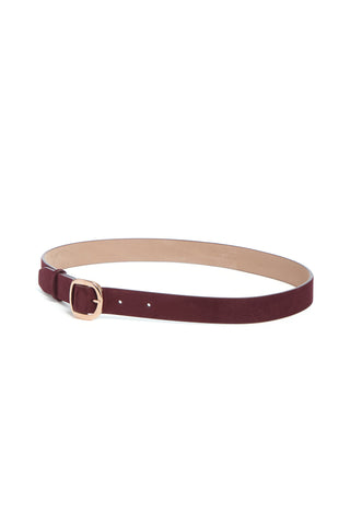 Thin Elster Belt in Bordeaux Suede