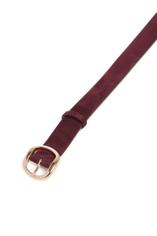 Thin Elster Belt in Bordeaux Suede