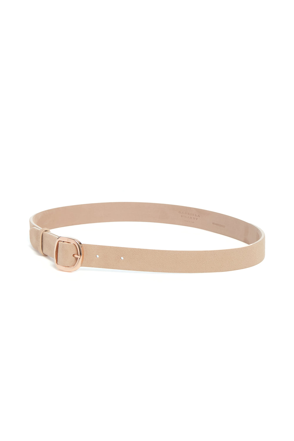 Thin Elster Belt in Light Beige Suede