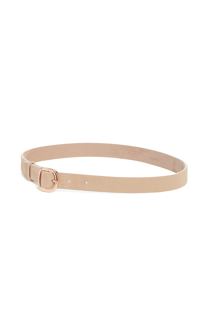 Thin Elster Belt in Light Beige Suede