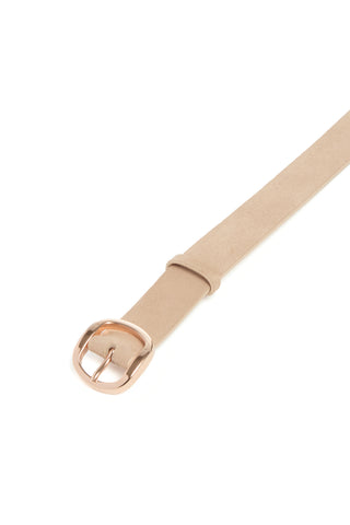 Thin Elster Belt in Light Beige Suede