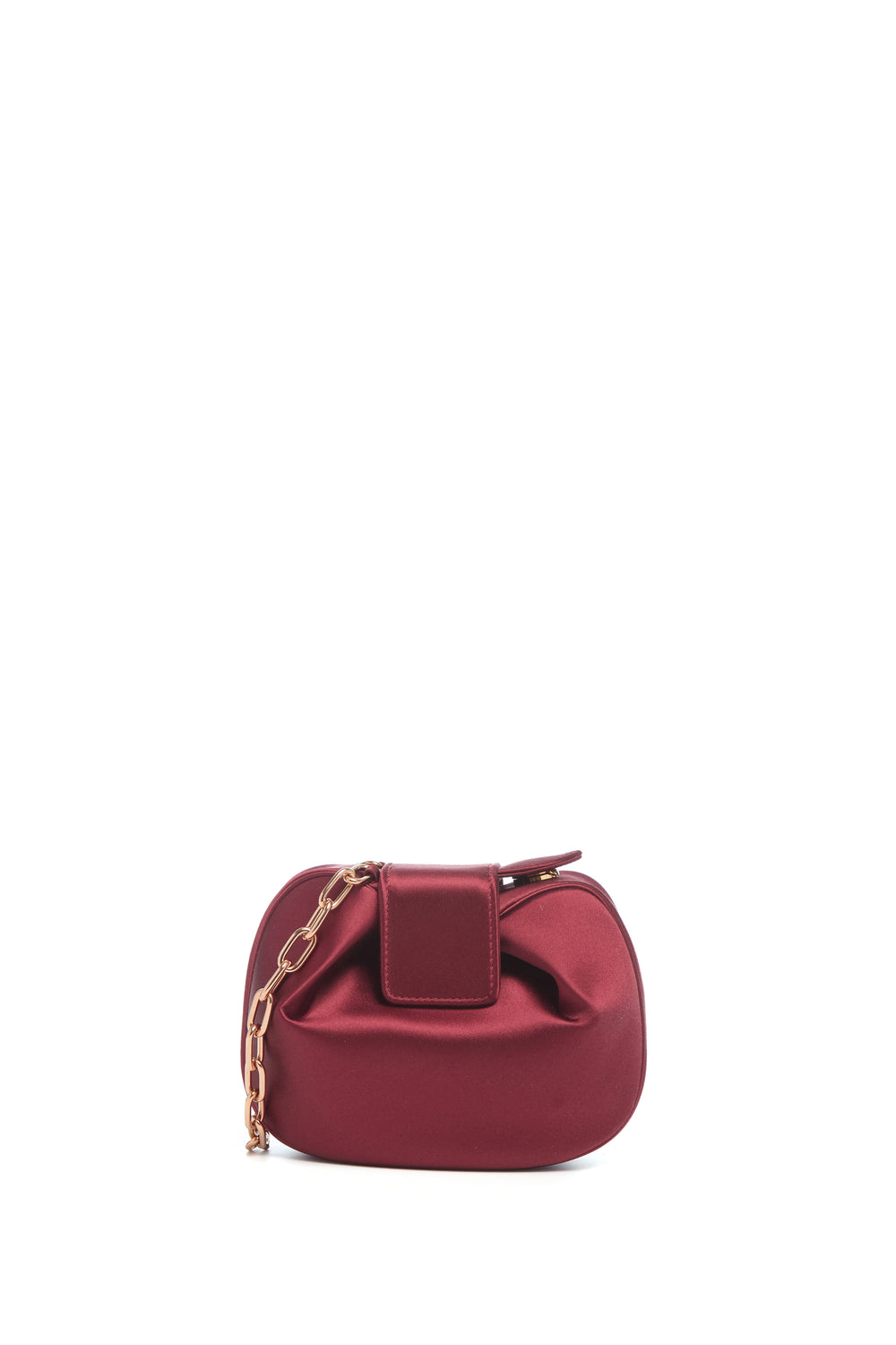 Soft Demi Clutch In Bordeaux Satin
