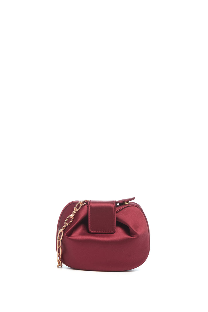 Soft Demi Clutch In Bordeaux Satin