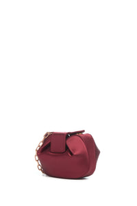 Soft Demi Clutch In Bordeaux Satin