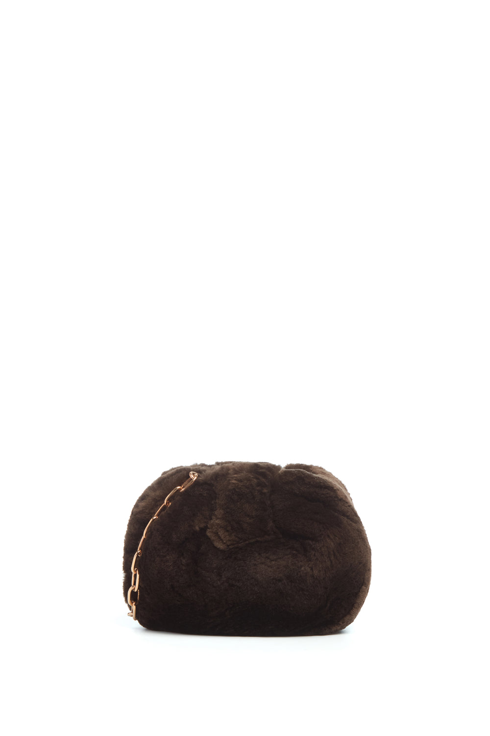 Soft Demi Clutch In Chocolate Recycled Fur