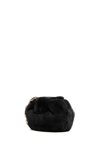Soft Demi Clutch In Black Shearling