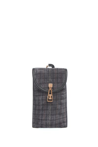 Sunglass Pouch In Charcoal Multi Leather