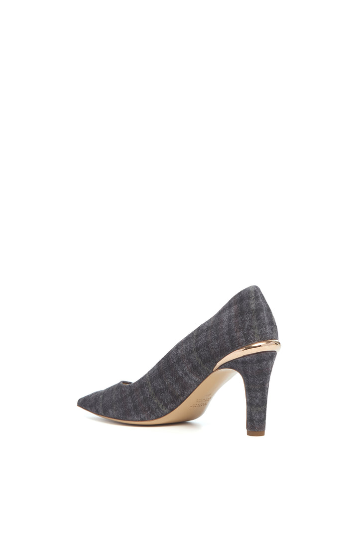 Edwina High Heel Stiletto Pump in Charcoal Multi Suede Houndstooth