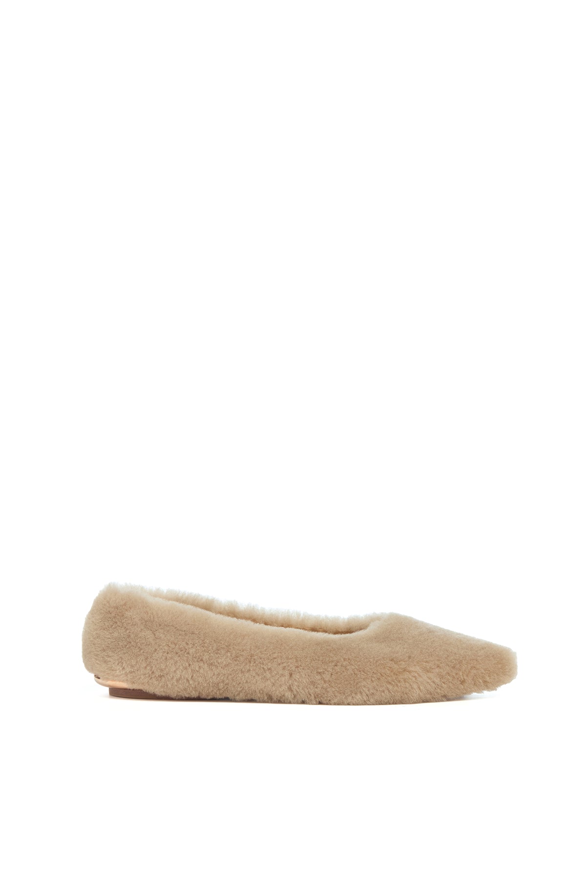 Fleur Flat in Champagne Shearling