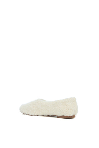 Emperor Flat Shoe in Ivory Silk Cashmere Boucle