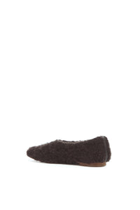 Emperor Flat in Dark Brown Silk Cashmere