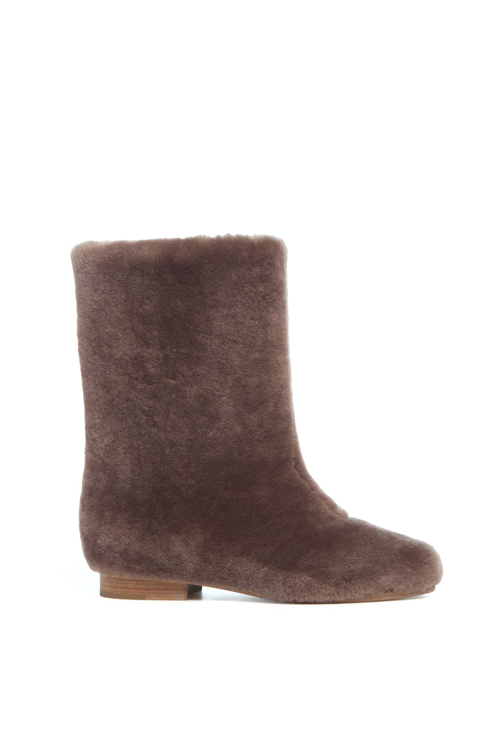 Tina Ankle Boot in Mocha Shearling