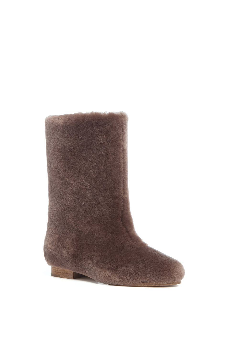 Tina Fur Boot in Mocha Shearling