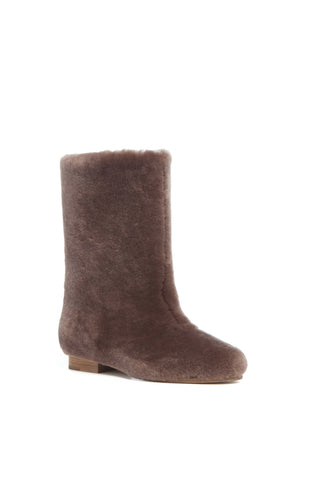 Tina Ankle Boot in Mocha Shearling