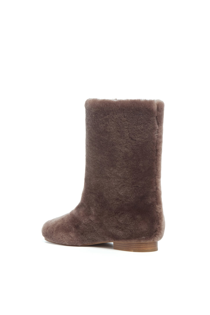 Tina Ankle Boot in Mocha Shearling