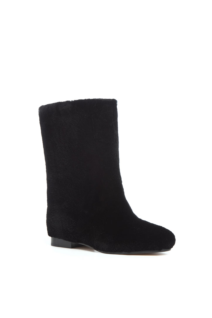 Tina Ankle Boot in Black Shearling
