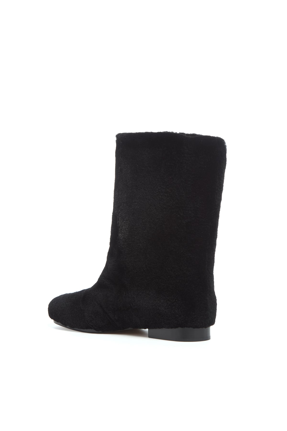 Tina Fur Boot in Black Shearling