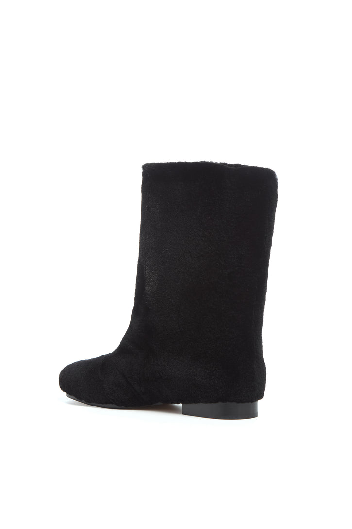 Tina Ankle Boot in Black Shearling