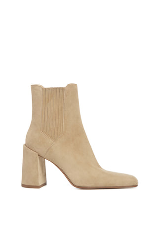 Luke High Heel Ankle Boot in Camel Suede