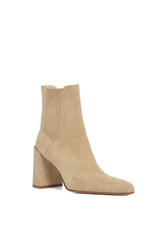 Luke High Heel Ankle Boot in Camel Suede