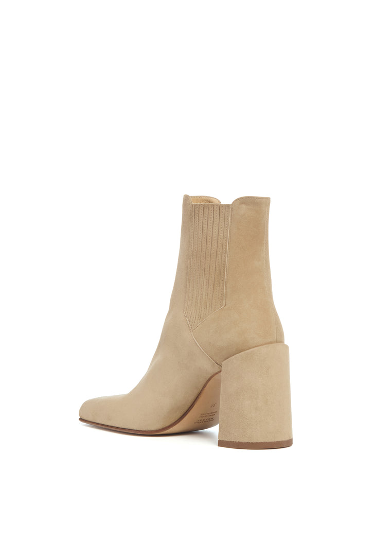 Luke High Heel Ankle Boot in Camel Suede