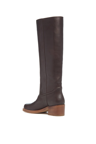 Marion Tall Boot in Dark Brown Leather
