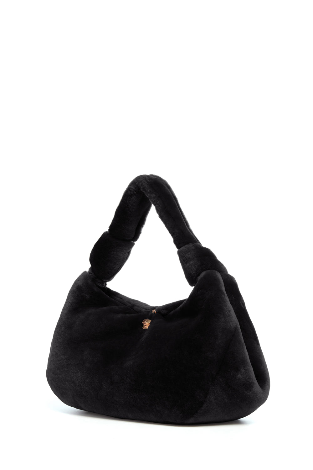 Small Antonia Bag in Black Shearling