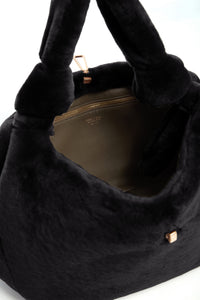 Small Antonia Bag in Black Shearling