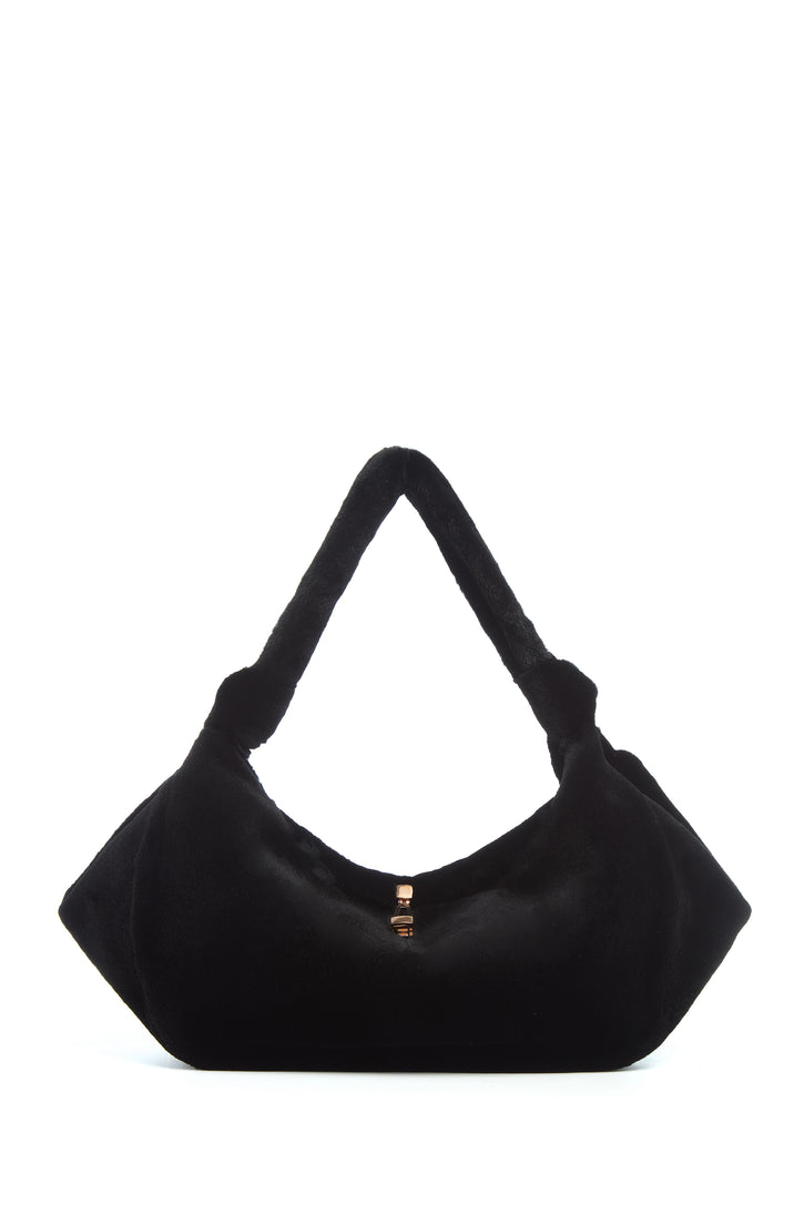 Small Antonia Bag in Black Shearling