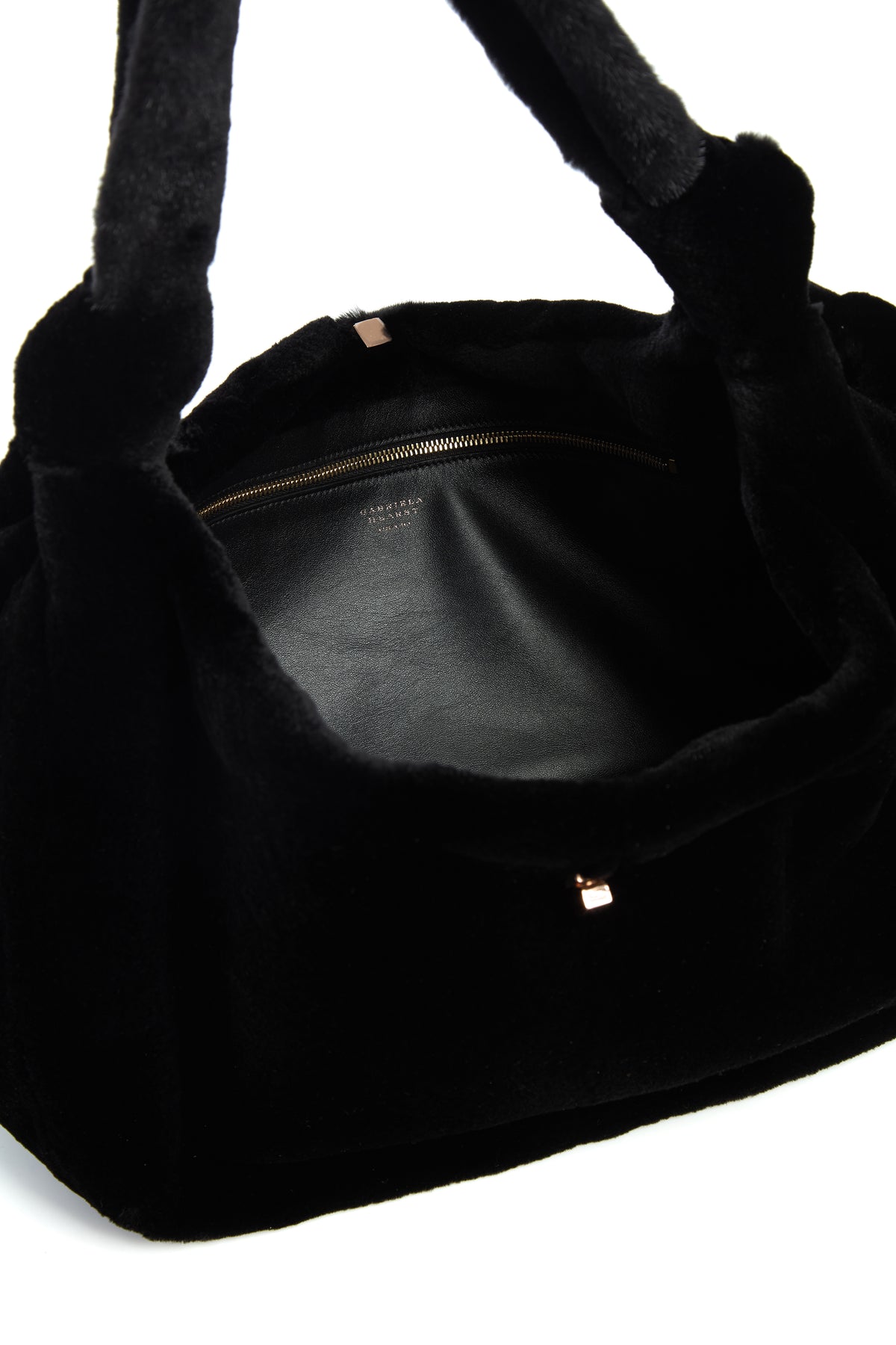 Small Antonia Bag In Black Shearling