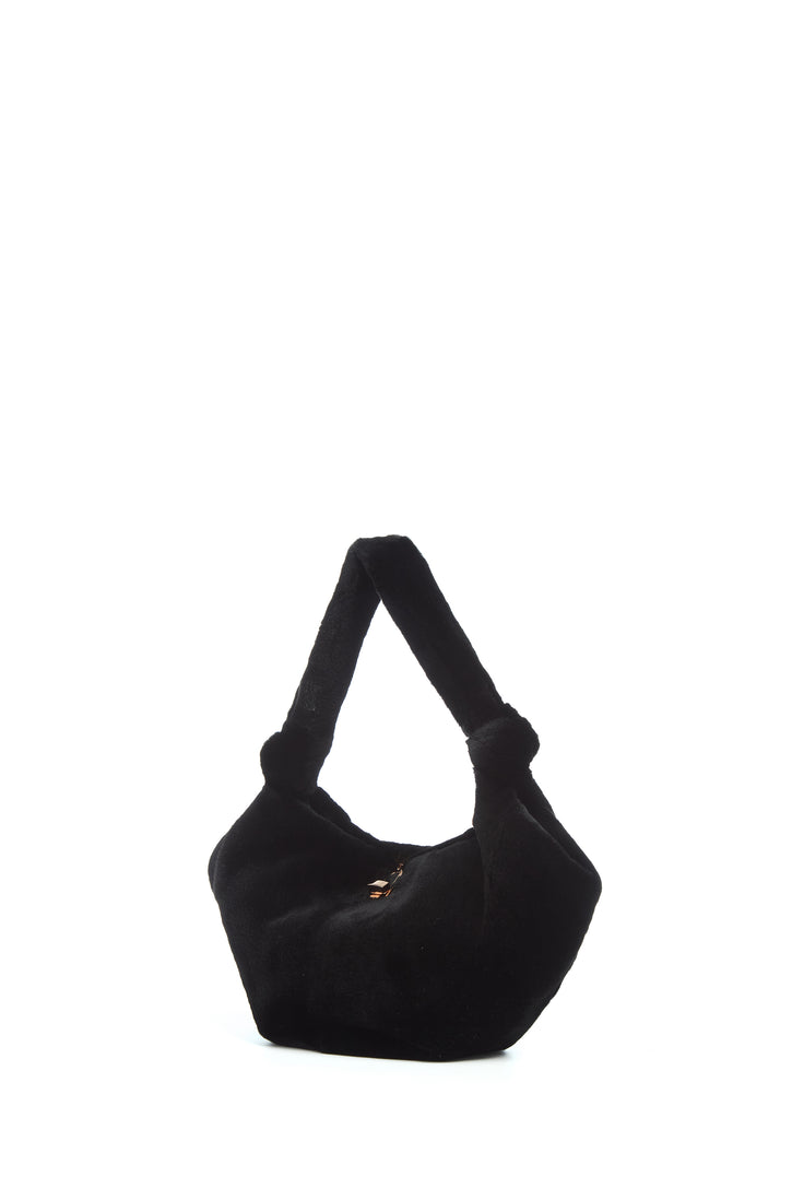 Mini Antonia Bag in Black Recycled Fur
